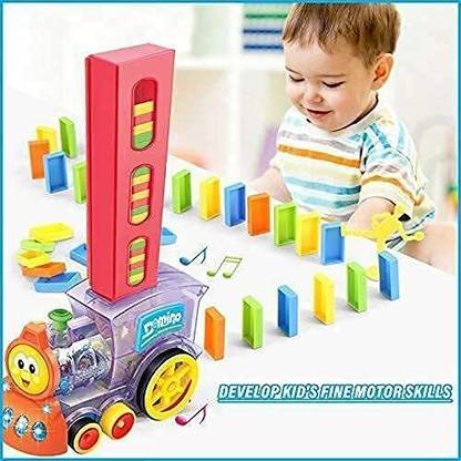 KAVANA Domino Train Toy Dominoes Building BlocksFilling Dominoes in The Rails