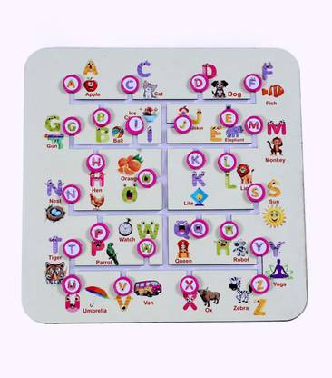 SANCORP Wooden Alphabet Learning Puzzle Educational Game for Kids Toddler Toy Age 1 to 5