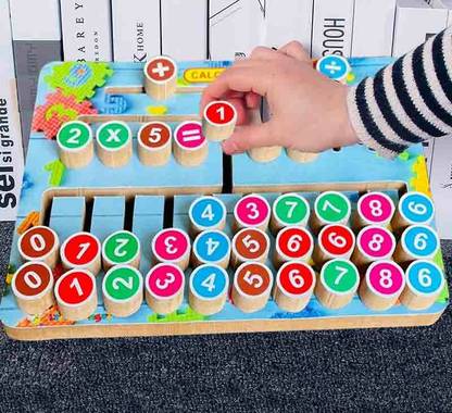 FORSIKHA Education Wooden Toys Wooden Math Calculation Board Numerical Maze Tracing Toy