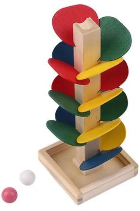 Arsath Marble Tree - Wooden Tree Blocks Marble Ball Run Track Game Kids Toy
