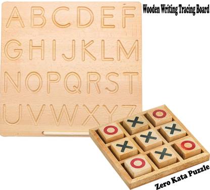 SHALAFI Zero Kata Puzzle Game Tic Tac Board+ABC Alphabet Writing Practice Tracing Boards