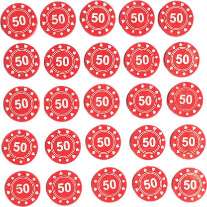 90 Degree 50 Rs Plastic Currency Token Coins Counters Chips Poker Playing Denomination
