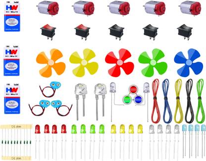 CodifyMonk School Science Project | DC Motor | 60 loose components Educational Electronic Hobby Kit