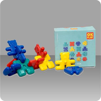 Ok Play Joy Link, Set Of 16 Assembled Shapes Inter Connected Link Toy For Kids
