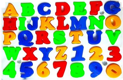 AARVITOYSTOWN ABCD ALPHABET & 1234 NUMBERS PLASTIC MADE FOR KIDS TO PLAY & LEARN TOGETHER