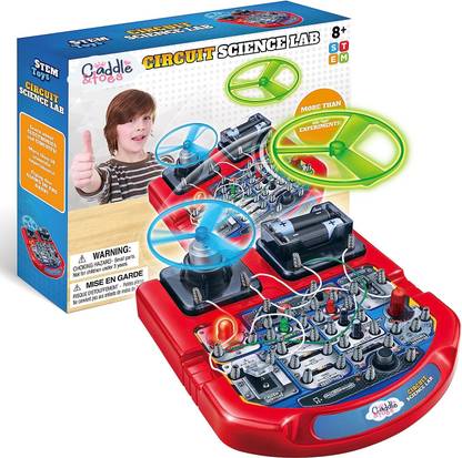 CADDLE & TOES Science Experiment Kit | Toys Circuit Board with Wires, LED Lights & Flying Fan