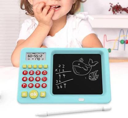 Meetzone Writing Pad Early Education 2 in 1 Math Game Calculator with LCD Screen for Kids