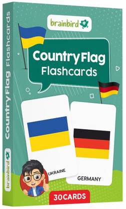 BRAINBIRD Country Flags Flashcards for kids | world country with flag, capital & currency