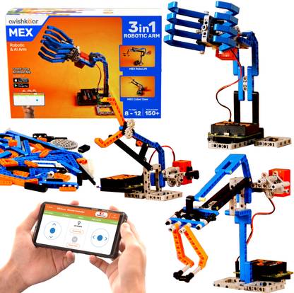Avishkaar MEX Robotic ARM 3-in-1 DIY Robotics & AI Starter Kit, Robot Toys for Aged 8+