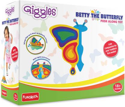 Giggles Betty The Butterfly, Push Along Toy | Detachable Handle | Ideal for Toddlers