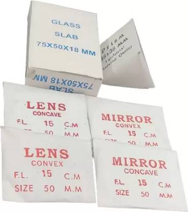 LabHouse Concave & Convex Lens-1 Each, Concave & Convex Mirror-1, Glass Slab-1, Prism-1