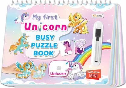 GO WOO My First Unicorn Busy Puzzle Book : Early Learning Binder book with Activities