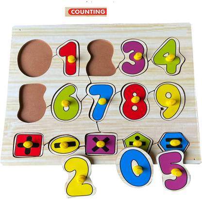 SHALAFI High Quality Math Counting Board Toy Number Educational and Learning Puzzles Counting toys for kids Rainbow Wooden Number Peg Puzzle for Kids Educational Counting Math Montessori Toys for Toddlers | Preschool Wood Toy Learning Blocks with Knobs Jigsaw Puzzle Toy Wooden counting Numbers learning toy 1234 matching toy Early Baby brain tester Creative learning set Play, Read & Learn Number learning toys