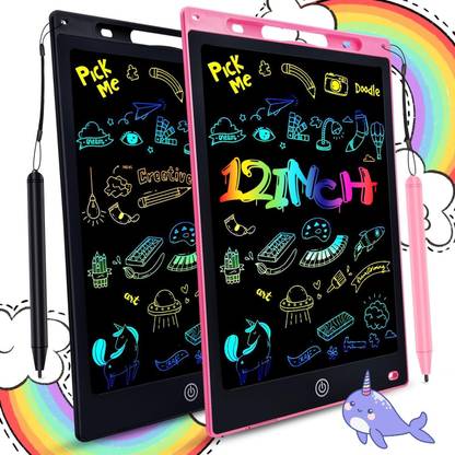 GLOWISH 12 Inch Doodle Board Drawing Pad Gifts for Kids Games, Erasable Colorful Drawing