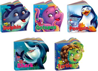 Learn About Water Animals | Who Am I Die-Cut Shape Board-Books | Pack Of 5 Books