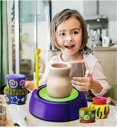 NIYAMAT Pottery Wheel Set | Clay Pot Making Machine Game with Colors and Stencils(2023)