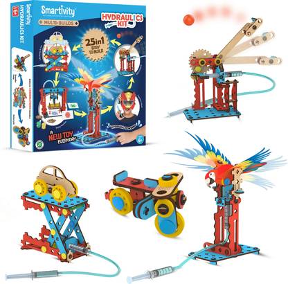 Smartivity 25 in 1 Multi-Builds Hydraulic Kit STEM DIY Toy for Kids 6-14 Years Old