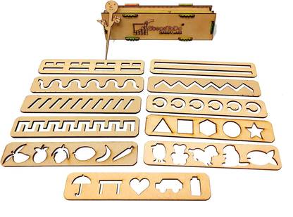 StepsToDo Pattern Tracing Stencil Set A (Pattern, Lines, Zig-Zag, Waves, Spirals & Shapes)