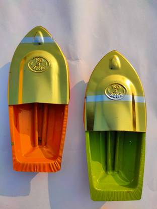 kd and sons -Indian nostalgic 2 pcs pop pop steam boat toy with free wax,wick,dropper.