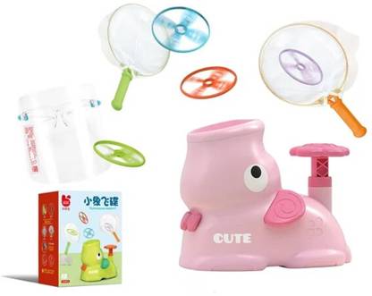 Augen Outdoor Toys for Kids Elephant Flying Disc Launcher, Spinner Catch Yard Games