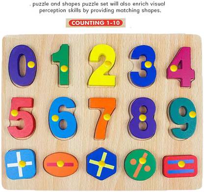 SHALAFI Math counting Board Toy Number Educational and Learning Puzzles Counting toys for kids Rainbow Wooden Number Peg Puzzle for Kids Educational Counting Math Montessori Toys for Toddlers | Preschool Wood Toy Learning Blocks with Knobs Jigsaw Puzzle Toy Wooden counting Numbers learning toy 1234 matching toy Early Baby brain tester Creative learning set Play, Read & Learn Number learning toys