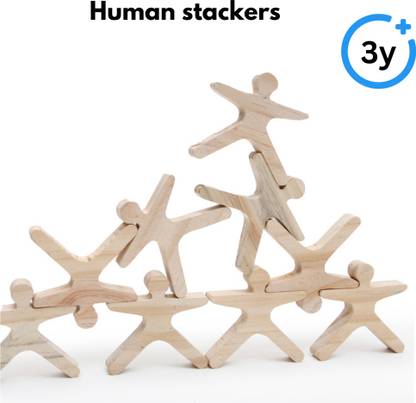 opatoys Acrobots - Balancing Wooden Stacking Toy - 16 piece set