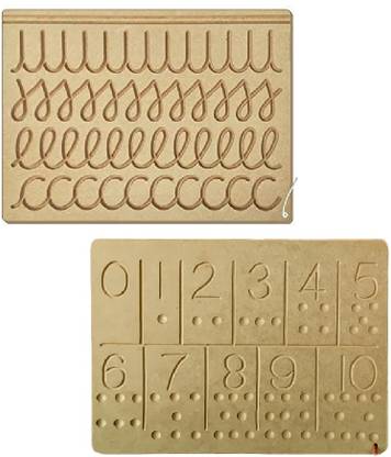 RCW Wooden Tracing Board for Kids 0-10 Number & Cursive Pattern (Pack of 2)