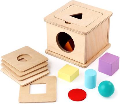 Intellibaby Premium Wooden Hide & Seek Shape Sorter Box for Kids