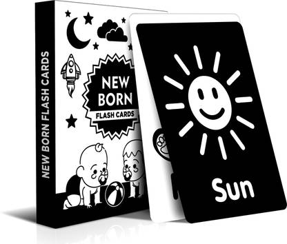 CLICKEDIN Beautiful New Born Baby High-Quality Flash Card Black & White 28 card 56 Objects
