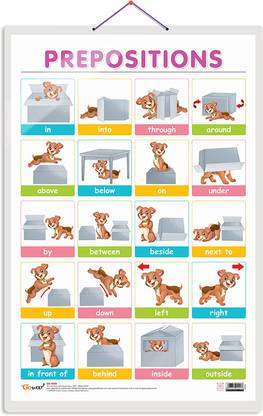 PREPOSITIONS Early Learning Educational Chart for Kids | 20"X30" inch |Non-Tearable and Waterproof | Double Sided Laminated | Perfect for Homeschooling, Kindergarten and Nursery Students Paper Print