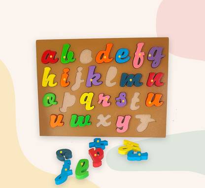 SHALAFI Small Cursive Letters A To Z English Alphabets Jigsaw Puzzle Educational Blocks