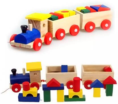 Toys Ka Story Wooden 3 Building Blocks Vehicles For Kids