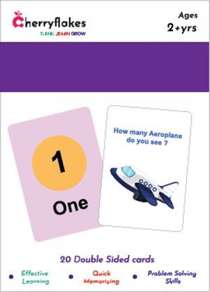 Cherryflakes Numbers Flash Card 1 to 20 (Laminated Non-tearable flash cards for kids)