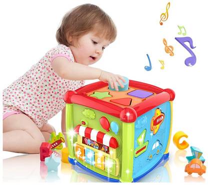 himanshu tex Kids 6 in 1 Multipurpose Activity Cube with Music and Light Educational Toys