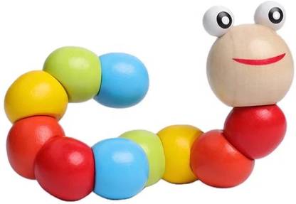 Kishore collection Wooden Caterpillar Sensory Toys Novelty Gifts for Girls Boys Kids Adults