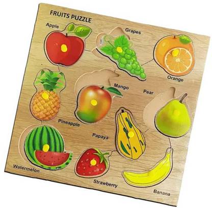 KIDACIOUS Top Gift Wooden Educational Board Knobs pegged Puzzles Toddler Boys Girls