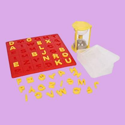 KIDDOYS Match & Solving Alphabet Board Game with Sand Timer Clock Toys For Kids