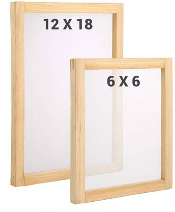 सी एम आर Screen Printing Wooden Frame (12X18)+(6X6) with Attached Mesh (2 Frames Combo)