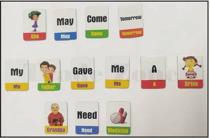 Vibgyor Products Key Education Sentence Building for Kids — 90 Cards Puzzle Game