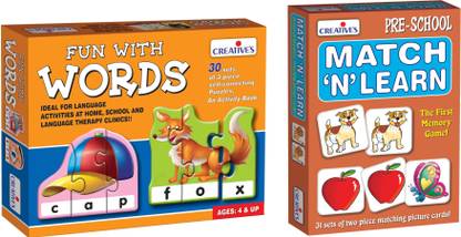 CREATIVE'S "Match N Learn" + "Fun With Words" _ (Learning Pack)