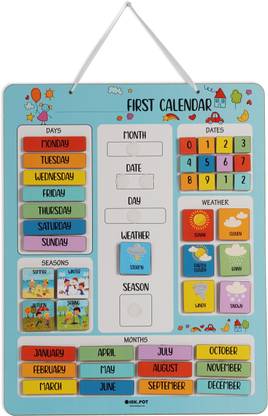 My First Calendar Board For Kids Preschool Wall Hanging Learning Calendar Board Paper Print