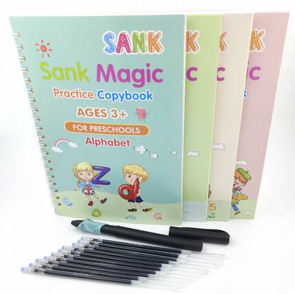 NORWICH ENTERPRISE Magic Practice Copybook, (4 Book + 10 Refill+ 1 Pen +1 Grip) 605