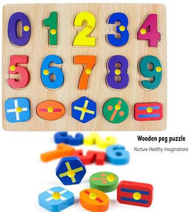 FORSIKHA Number jigsaw Puzzle counting learning toy Board 123 matching cube Game for Kids
