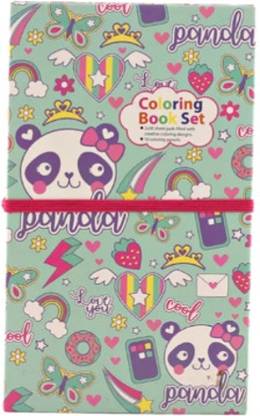 Monty Maestro Foldable Colouring Books with Scratch Pads - Panda