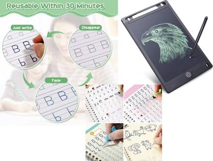 AMUSING Magic Writing Practice Copy Book Set LCD Writing and Drawing Tablet For Kids