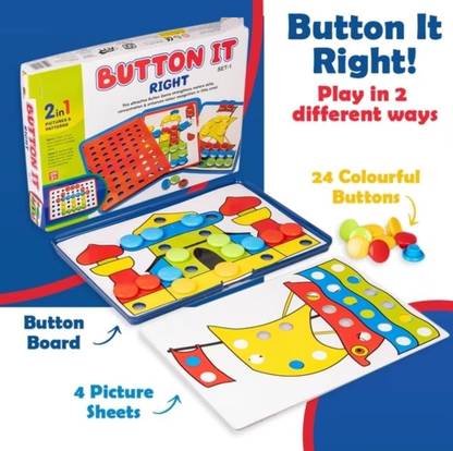 zokato Educational Button It Right Junior Pictures & Patterns 2 in 1 Game for Kids