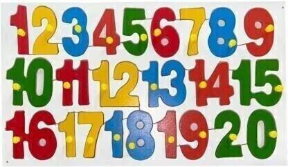 Trends Maker Wooden 1 to 20 Numeric Educational Puzzle Toy Board | Number Shape Learning Tray with Knobs for Kids