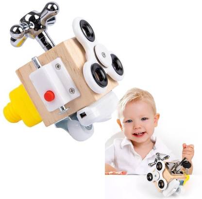 KIDOLOGY 6-Sided Sensory Fidget Cube Toy – Educational Montessori Busy Board for Toddlers