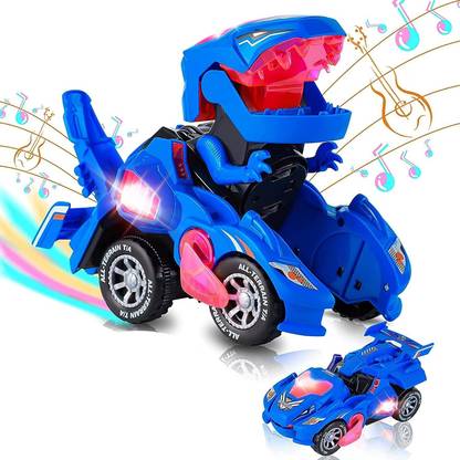 JP GLOBAL Automatic Transforming Dinosaur Car with LED Light