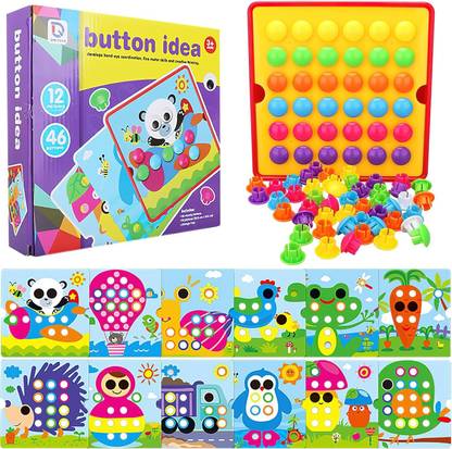 BeFunky Mosaic Pegboard Game for Children, Early Educational